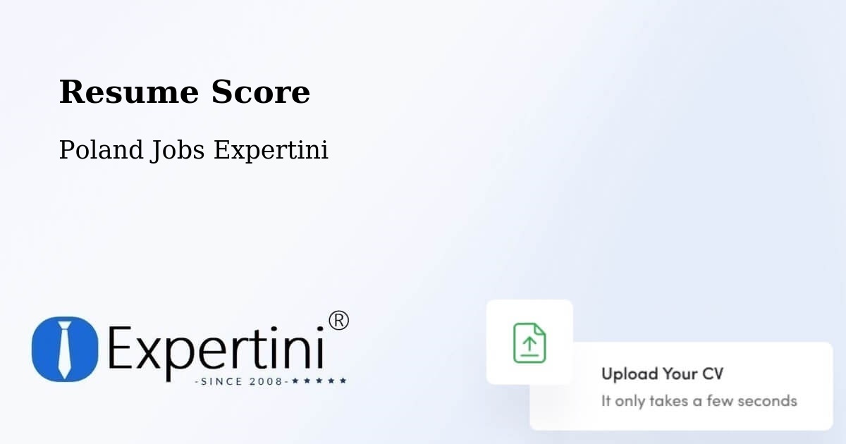 Resume Score & Job Description Match Tool – Suchań - Poland Jobs Expertini